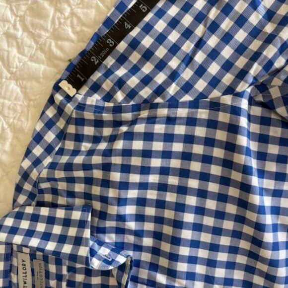 Twillory Men's Tailored Fit Blue & White Gingham Check Dress Shirt 17 32/33 - Picture 9 of 16